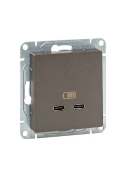 Механизм роз., USB-C - 2шт, мокко., Эпика EKF