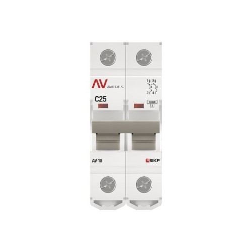 Авт. выкл. AV-10 2P 25A (C) 10kA EKF AVERES Авт. выкл. AV-10 2P 25A (C) 10kA EKF AVERES