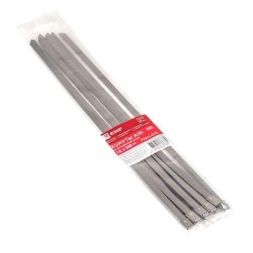 Хомут AISI 304 из нержавеющей стали, 7.9x360 (10 шт.) FlexLock