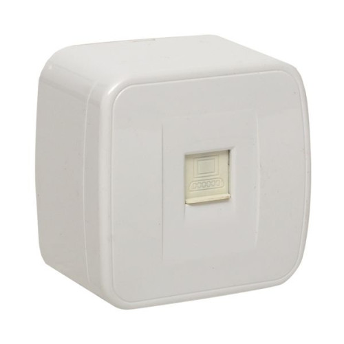 Минск Розетка RJ-45 1-местная ОП, 1А, 120В, белая EKF