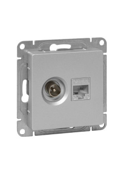 Механизм роз. TV+RJ45 (cat5), алюм. Эпика EKF