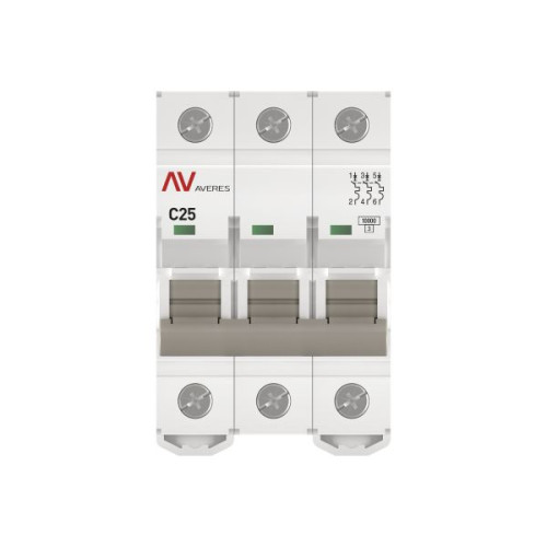 Авт. выкл. AV-10 3P 25A (C) 10kA EKF AVERES Авт. выкл. AV-10 3P 25A (C) 10kA EKF AVERES