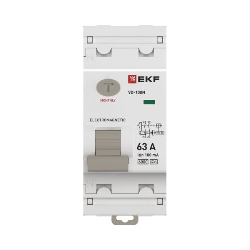 ВДТ ВД-100N 2P 63А 100мА A эл-мех 6кА PROXIMA EKF ВДТ ВД-100N 2P 63А 100мА A эл-мех 6кА PROXIMA EKF