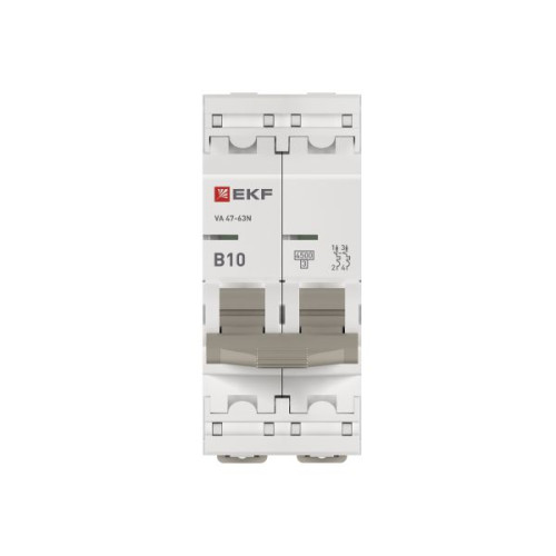 Авт. выкл. ВА 47-63N 2P 10А (В) 4,5kA PROXIMA EKF