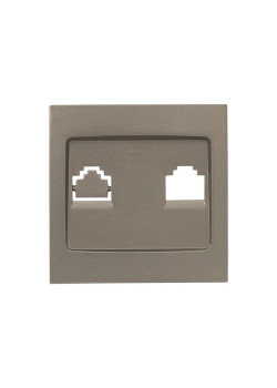 Валенсия лиц. панель розетки RJ-45 1-местная кашемир EKF