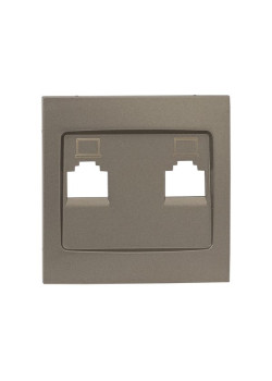 Валенсия лиц. панель розетки RJ-45 2-местная кашемир EKF