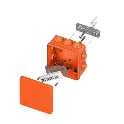 Коробка огнестойкая E45 100x100x50мм с клеммниками 7 полюсов 0,5-6мм2 IP55 HF EKF