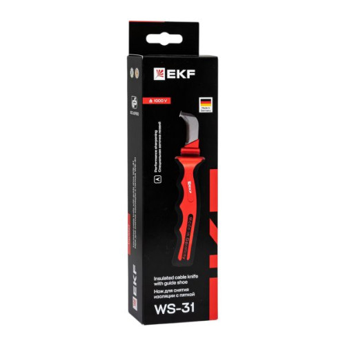 Нож с пяткой 1000V WS-31 EKF Professional