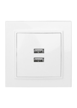 Минск Розетка USB 2-мест. СП 2,1А бел. EKF
