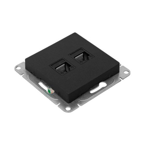 Механизм роз. RJ45 - 2шт, (cat5), чёрн. Эпика EKF Механизм роз. RJ45 - 2шт, (cat5), чёрн. Эпика EKF