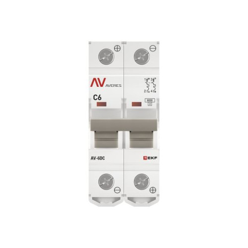 Авт. выкл. AV-6 DC 2P 6A (C) 6kA EKF AVERES