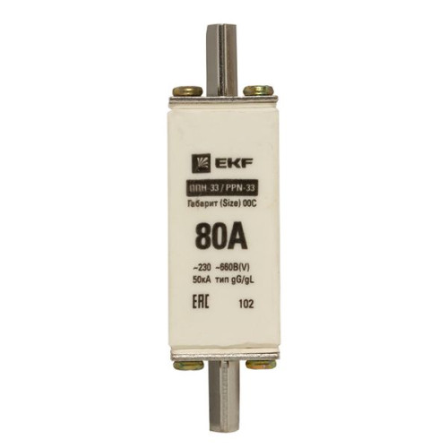 Плавкая вставка ППН-33 100/80А габарит 00С EKF
