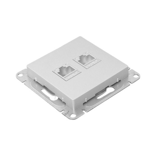 Механизм роз. RJ45 - 2шт, (cat5), алюм. Эпика EKF