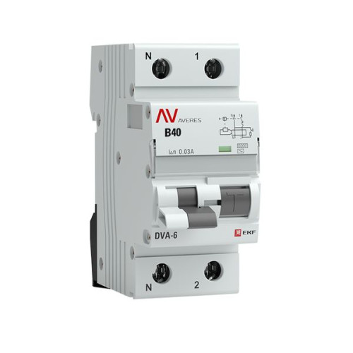 АВДТ DVA-6 1P+N 40А х-ка B 30мА тип AС эл-мех. 6кА AVERES EKF