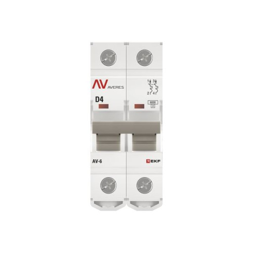 Авт. выкл. AV-6 2P 4A (D) 6kA EKF AVERES Авт. выкл. AV-6 2P 4A (D) 6kA EKF AVERES