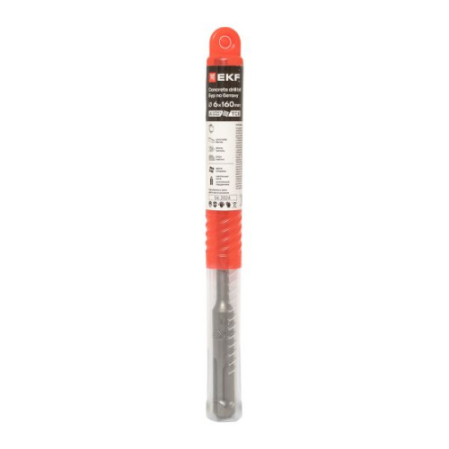 Бур по бетону SDS-plus 6x160 мм (4 резца) EKF Professional