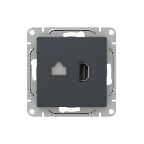 Механизм роз., HDMI+RJ45 (cat5), графит., Эпика EKF