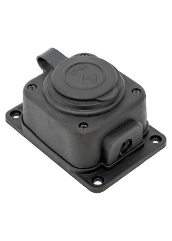 Роз. одномест. с защит. крышкой каучуковая 230В 2P+PE 16A IP44 EKF PRO