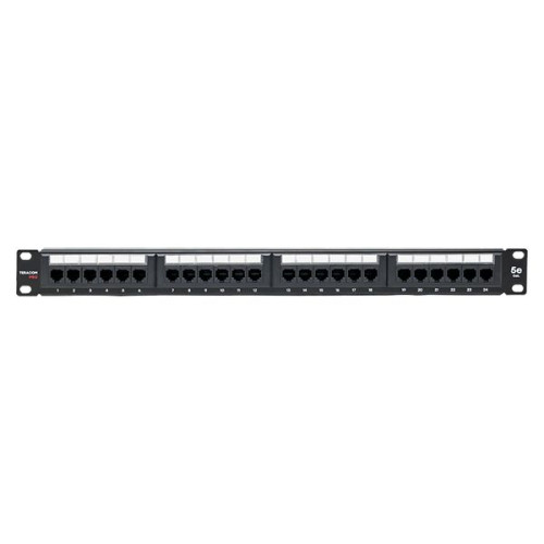 Патч-панель TERACOM PRO 19'' Cat.5E 1U неэкран. UTP 24 порта RJ-45 Dual IDC