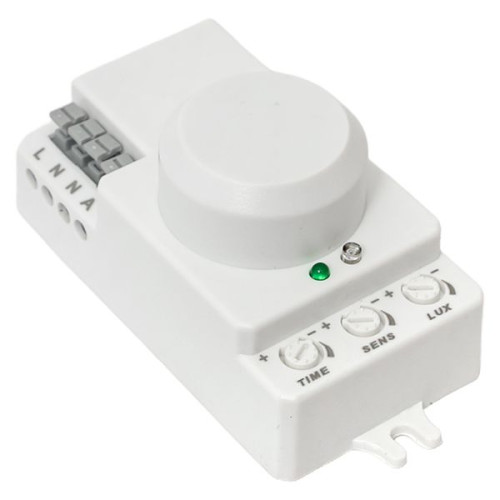 Микроволновый датчик движения бел. 1200Вт 360гр. до 10м IP20 MW-700 EKF Микроволновый датчик движения бел. 1200Вт 360гр. до 10м IP20 MW-700 EKF