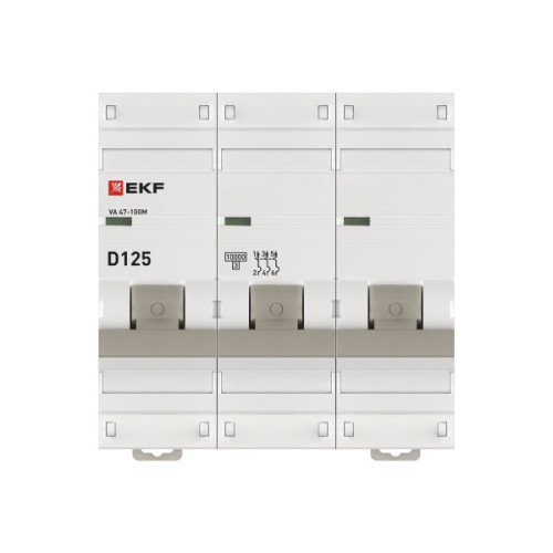 Авт. выкл. ВА 47-100M 3P 125А (D) 10kA без тепл. расцепит. EKF PROXIMA