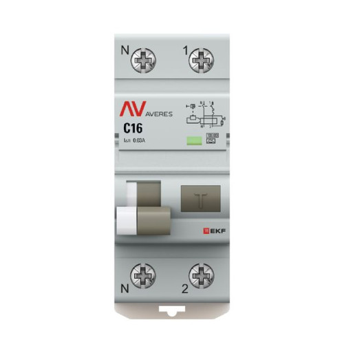 АВДТ DVA-10 1P+N 16А х-ка C 30мА тип A эл-мех. 10кА AVERES EKF