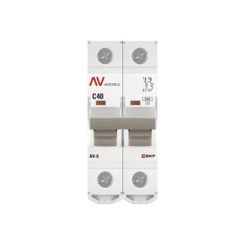 Авт. выкл. AV-6 2P 40A (C) 6kA EKF AVERES Авт. выкл. AV-6 2P 40A (C) 6kA EKF AVERES
