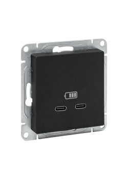 Механизм розетки USB-C - 2шт чёрн. Эпика EKF