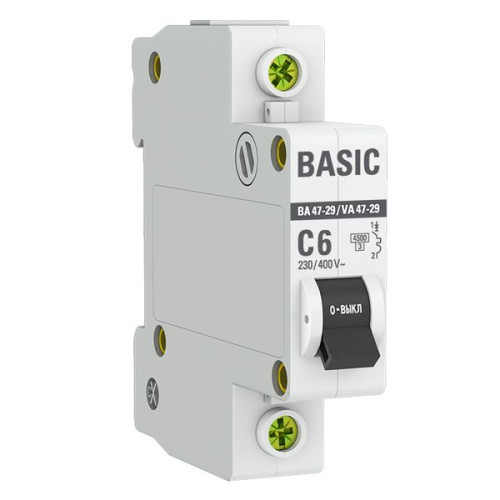 Авт. выкл. ВА 47-29 1P 6А (C) 4,5кА BASIC