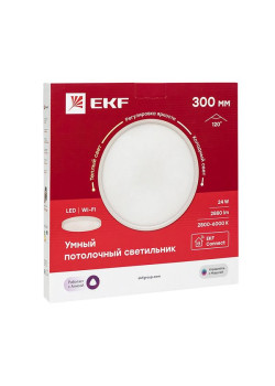 Умный потолочный светильник 300 мм 24 W EKF Connect