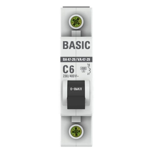Авт. выкл. ВА 47-29 1P 6А (C) 4,5кА BASIC