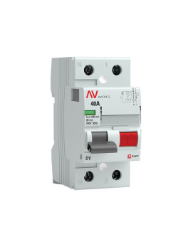 ВДТ DV 2P (S) 40А 100мА тип AC эл-мех 6kA AVERES EKF