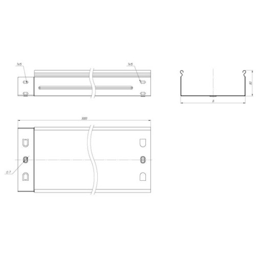 Лоток неперф. 80x500x3000-1,0 мм EKF