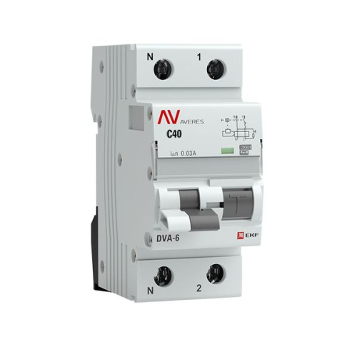 АВДТ DVA-6 1P+N 40А х-ка C 30мА тип A эл-мех. 6кА AVERES EKF