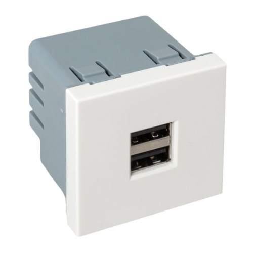 Розетка USB A+A, 2.1А, 2 гнезда, без индикатора EKF Розетка USB A+A, 2.1А, 2 гнезда, без индикатора EKF