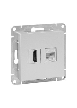 Механизм роз. HDMI+RJ45 (cat5), алюм. Эпика EKF