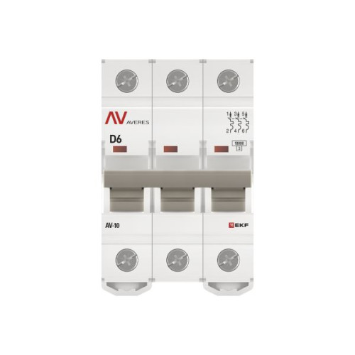 Авт. выкл. AV-10 3P 6A (D) 10kA EKF AVERES