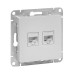 Механизм роз. RJ45 - 2шт, (cat5), алюм. Эпика EKF