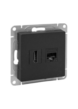 Механизм роз. HDMI+RJ45 (cat5), чёрн. Эпика EKF