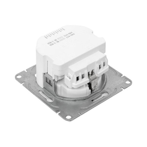 Механизм розетки с USB-C - 2шт, 16А, с з., со шт., бел. Эпика EKF