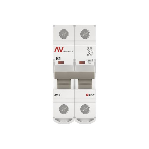 Авт. выкл. AV-6 2P 1A (B) 6kA EKF AVERES Авт. выкл. AV-6 2P 1A (B) 6kA EKF AVERES