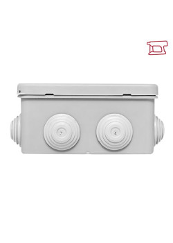 Коробка распределительная КМР-030-014 с крышкой (100x100x50) для прямого монтажа, 10 мембр. вводов серая IP55 розн. стикер EKF
