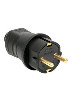 Вилка прямая каучуковая 230В 2P+PE 16A IP44 EKF Марс