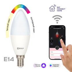 Умная лампа EKF Connect RGBW E14