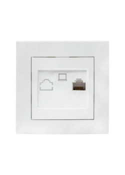Валенсия розетка компьютерная RJ-45 1-местная белая EKF