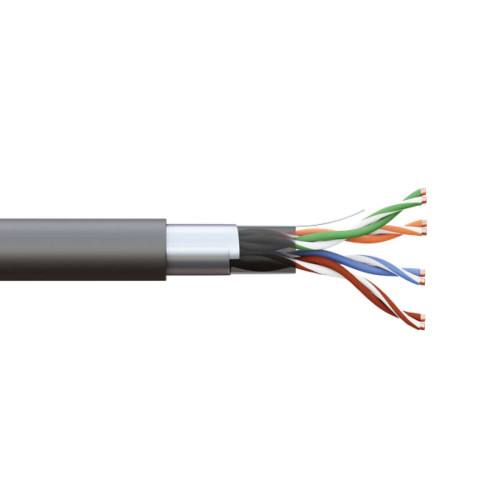 Витая пара TERACOM PRO Cat.5E F/UTP 4 п. solid внеш. 24AWG LDPE черн. (305м)