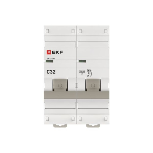 Авт. выкл. ВА 47-100 2P 32А (C) 10kA PROXIMA EKF Авт. выкл. ВА 47-100 2P 32А (C) 10kA PROXIMA EKF