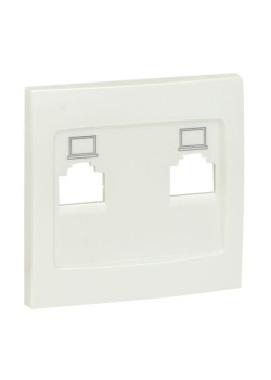 Валенсия лиц. панель розетки RJ-45 2-местная жемчуг EKF