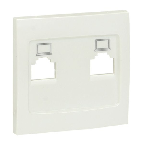 Валенсия лиц. панель розетки RJ-45 2-местная жемчуг EKF