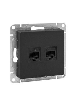 Механизм роз. RJ45 - 2шт, (cat5), чёрн. Эпика EKF